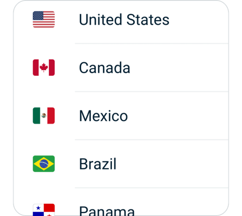 Houwang connect step 2, choose VPN server location